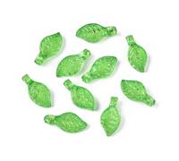 DanLingJewelry Approx 8300Pcs Green Leaf Charms Transparent Green Plastic Leaf Pendants with 1.5mm Hole for DIY Jewelry Making Crafts