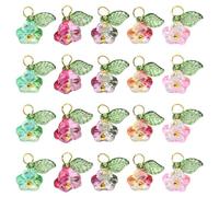 DanLingJewelry Colorful Glass Pendant Charms for DIY Jewelery Making, Glass, No Gemstone