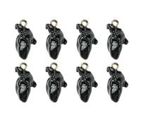 DanLingJewelry Pack of 20 Black Anatomical Heart Pendants Resin 3D Human Organ Heart Shaped Gothic Charms for Jewellery Making Necklaces Bracelets
