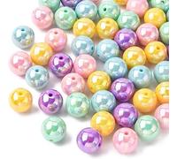 DanLingJewelry Random Color Opaque Acrylic Round Beads 100pcs Making