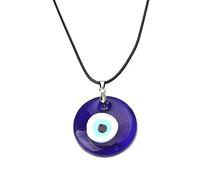 DANLINI Evil Eye Pendant Necklace Resin Leather Rope Chain Turkish Protect Lucky Necklace for Women Men Gifts blue eye necklace gold