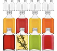 Danmu Art 100ml Small Glass bottles with lids -Flask Bottles Reusable Empty Glass Bottles for Gin, Home brews or Homemade Vinegar