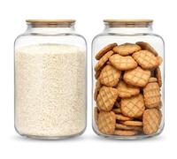 Danmu Art 1Pack 5L Glass Flour Storage Jar with Airtight Lid - Round Large Kitchen Canister for, Sugar, Pet Food & Pantry Organisation, Laundry Pods & Countertop (5 litres)