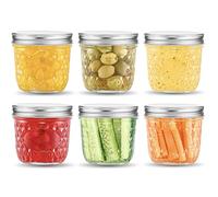 Danmu Art 300ml Glass Jars with Aluminium Screw Top Lids - 6-Pack Mini Mason Jars, Airtight & Leak Proof - Ideal for Jam, Pickles, Sauces, Yogurt, Pudding, Food Storage & Meal Prep, DIY Crafts (6)