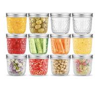 Danmu Art 300ml Small Glass Jars with Aluminum Screw Top Mini Mason Jar for Caviar, Jam, Spices, Yogurt Pudding (6)
