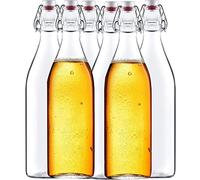 Danmu Art 6PCS 750ml/26Oz Glass Bottles with Stoppers Lids, Swing Top Airtight Milk Bottle，Kombucha, Vanilla Extract，Cider Soda，Home Brewing