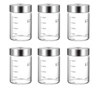 Danmu Glass Juice Bottles with Lids 6oz,Juicing Bottles Reusable Glass 100% Leakproof for Juicing,Water,Kombucha,Milk,Milkshake,Coffee,Borosilicate Glass,6 Pack,Dishwasher Safe
