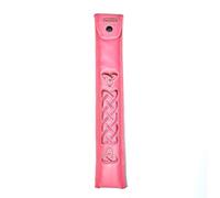 Dannan Handmade Irish Tin Whistle Case Sleeve for C Whistles in Pink, Red or Black Vegan Leather with Celtic Embroidery (Pink)