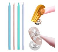 DANNEASY 4PCS Silicone Nail Art Tools - Reusable Nail Sculpting Tool Set for Gel Mixing, Nail Scraper, Chrome Powder Application, 3D Nail Art Sculpting, UV Gel Palette Manicure Design Pen