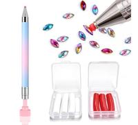 DANNEASY Rhinestone Picker Tool, Diamond Art Refillable Wax Pen for Diamond Painting/Rhinestones Picker, Nail Dotting Tool with 6pcs Wax Refills - Blue