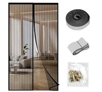 DANNEEFORSU7 Fly Screens for Doors 100x200cm, Magnetic Fly Screen Door, Bug Mesh Curtain with Powerful Magnets Full Frame Magic Tape, Insect Protection Door No Gap, Keep Bugs Out Lets Fresh Air in