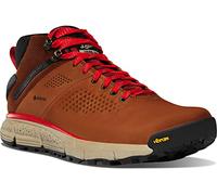 Danner Trail 2650 Gore-Tex Mid 4" Waterproof Hiking Shoes for Men - Suede and Textile Upper with Comfort Footbed, EXO Heel System & Traction Outsole, Brown/Red, 8.5 UK