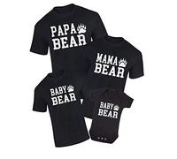 Danni Rose Papa Bear,Mama Bear & Baby Bear T-Shirt (Medium Papa, Black)