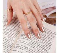 DANNI & TONI 28 Stickers Semi Cured Gel Nail Polish Strips Gel Nail Sticker(Golden Veil),Transparent Mirror Effect,UV/LED Lamp Required Salon-Quality Gel Nail Polish Wraps