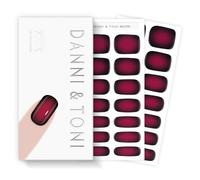 DANNI & TONI 28Pcs Semi Cured Gel Nail Wraps,Soft Self-Adhesive Gel Nail Stickers(Midnight Velvet),Cherry Blossom Colour Gradient