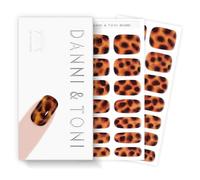 DANNI & TONI 28Pcs Semi Cured Gel Nail Wraps,Soft Self-Adhesive Gel Nail Stickers(Tortoise Glow),Amber Effect