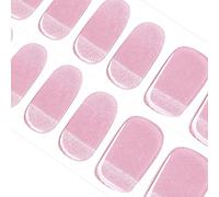 DANNI & TONI 28Pcs Semi Cured Gel Nail Wraps,Soft Self-Adhesive Gel Nail Stickers(Twilight Halo),UV/LED Lamp Required Salon-Quality Gel Nail Polish Strips,Translucent Pink Magnetic Cat Eye