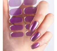 DANNI & TONI 28Pcs Semi Cured Nail Strips,Mirror Effect Soft Self-Adhesive Gel Nail Stickers,Salon-Quality Gel Nail Polish Strips Manicure Stickers Set(Lustre Luxe)