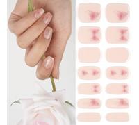 DANNI & TONI Semi Cured Gel Nail Strips,Butterfly Salon-Quality Nail Polish Strips Nude Manicure Stickers Set(Butterfly Echoes) 28Pcs