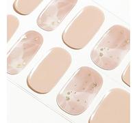 DANNI & TONI Semi Cured Gel Nail Strips,Nude Accent Nails Foil Stamping Gel Nail Stickers (Beachside Dreams),Salon-Quality Gel Nail Polish Strips Manicure Stickers Set-28Pcs