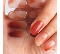 DANNI & TONI Semi Cured Nail Strips,Amber Effect Accent Nails Soft Self-Adhesive Gel Nail Stickers,Salon-Quality Gel Nail Polish Strips Manicure Stickers Set(Elegant Fusion) 28pcs