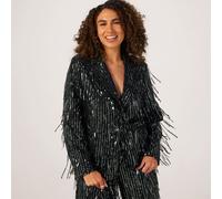 Dannii Minogue Drop Sequin Blazer Petite GUNMETAL SIZE 10