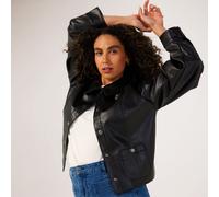 Dannii Minogue Faux Leather Jacket Petite BLACK SIZE 14