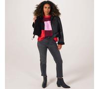 Dannii Minogue Faux Shearling Aviator Jacket Petite BLACK SIZE 10