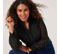 Dannii Minogue Metallic Spot Blouse Petite BLACK SIZE 12