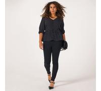 Dannii Minogue Peplum Blouse Petite BLACK WHITE SPOT SIZE 12