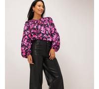 Dannii Minogue Printed Satin Blouse Standard GREEN FLORAL SIZE 12