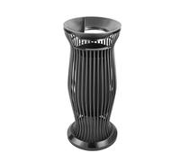 DANNMPX Kitchen Bin Outdoor Trash Cans Arc-Shaped Nest Can With Ashtray Hollow Out Stainless Steel Rubbish Can(C)