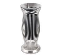 DANNMPX Kitchen Bin Outdoor Trash Cans Arc-Shaped Nest Can With Ashtray Hollow Out Stainless Steel Rubbish Can(Silver)