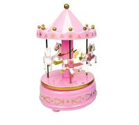 DANNMPX Music Box Carousel Music Box, Cake Topper Rotating Horse Figurine, For Girls Musical Boxes(Pink)