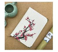 DANNMPX Notebook Creative Chinese Style Retro Linen Cover Notebook Ink Painting Lotus Flowers Thickened Hand Book Schedule Diary(E)