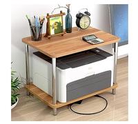 DANNMPX Printer Stand Printer Rack Countertop Double-Layer Storage Desktop Two-Layer Kitchen Microwave For Scanner Fax Shelf Office(60x40x49cm)