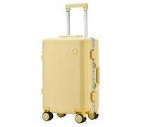 DANNMPX Suitcases Hard Shell Luggage with Aluminum Frame，Polycarbonate Zipperless Universal Wheel Suitcase Luggages(C,20")
