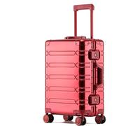 DANNMPX Suitcases Silent Light Cabin Luggage Abrasion Resistance All-Aluminum Magnesium Alloy Trolley Case Luggages(F,24")