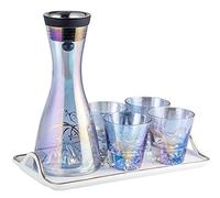 DANNMPX Tea Set Color Glass Tea Set Coffee Nordic Cup Pot Tray Water Ware Bar Decoration Home Kitchen Supplies Drinkware Teapot And Cups