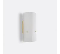Danny Brass and Streaked Glass Wall Light White/Brass