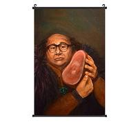 Danny Devito and His Beloved Ham Poster - Wall Hanging Scroll Art for Home Office Bedroom Decoration - 16x24 Inch
