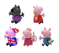 (Danny Dog) (Princess) Peppa Pig Ty Beanies 6" 16cm Plush Soft Toy Doll Princess George Danny Dog Gift(assorted)