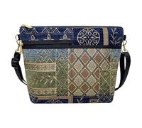 Danny K. Women's Tapestry Bag Shoulder Handbag, Large Zipper Purse Handmade in the USA, Neptune / Blue, M