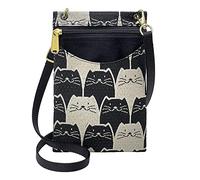 Danny K. Women's Tapestry Crossbody Cell Phone or Passport Purse, Handmade in USA, Meowser