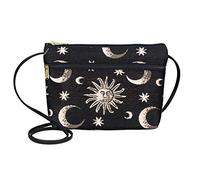 Danny K. Women's Tapestry Zipper Purse Crossbody Handbag, Adjustable Cord, Handmade in USA, Celestial, S