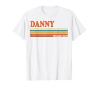 Danny Retro Personalized First Name Vintage Stripes Value Graphic T-Shirt, Men, White, XL