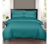 Danny Textiles 100% Egyptian Cotton 400 Thread Count Duvet Cover Bed Set & Pillowcase Easy Care And Super Soft Cotton Design Quilted Bedding Set (Teal, King)