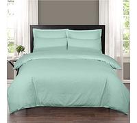 Danny Textiles 100% Egyptian Cotton 400 Thread Count Duvet Cover Bed Set & Pillowcase Easy Care And Super Soft Cotton Design Quilted Bedding Set (Duck Egg, Double)