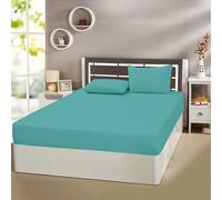 Danny Textiles 400 Thread Count 100% Egyptian Cotton 25CM Fitted Sheet Set with 2 x Matching Pillowcases, Super Soft Premium Quality, Washable Fitted Bed Sheets Set (Teal, Small Double)