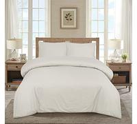 Danny Textiles 400 Thread Count 100% Egyptian Cotton 4PCS Duvet Covers Sets Double Bed with Fitted Sheet | Quilt Cover Complete Bedding Set with Pillow cases (Cream, King)